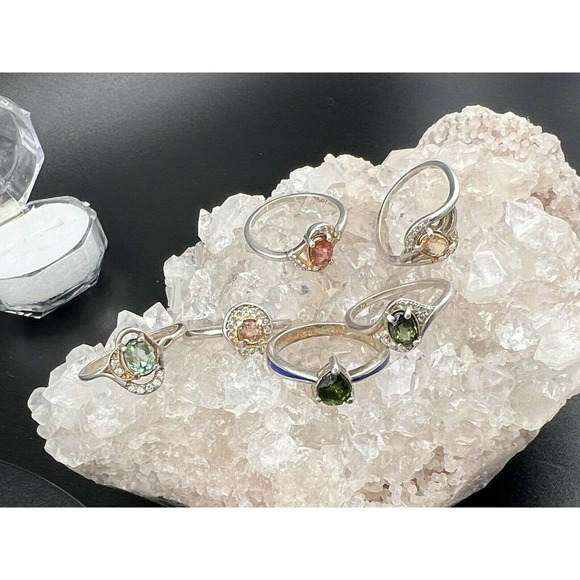 6x Tourmaline Natural Gemstone Rings You Will Get Six Ring Bulk Sell #JWY1 - Picture 2 of 12